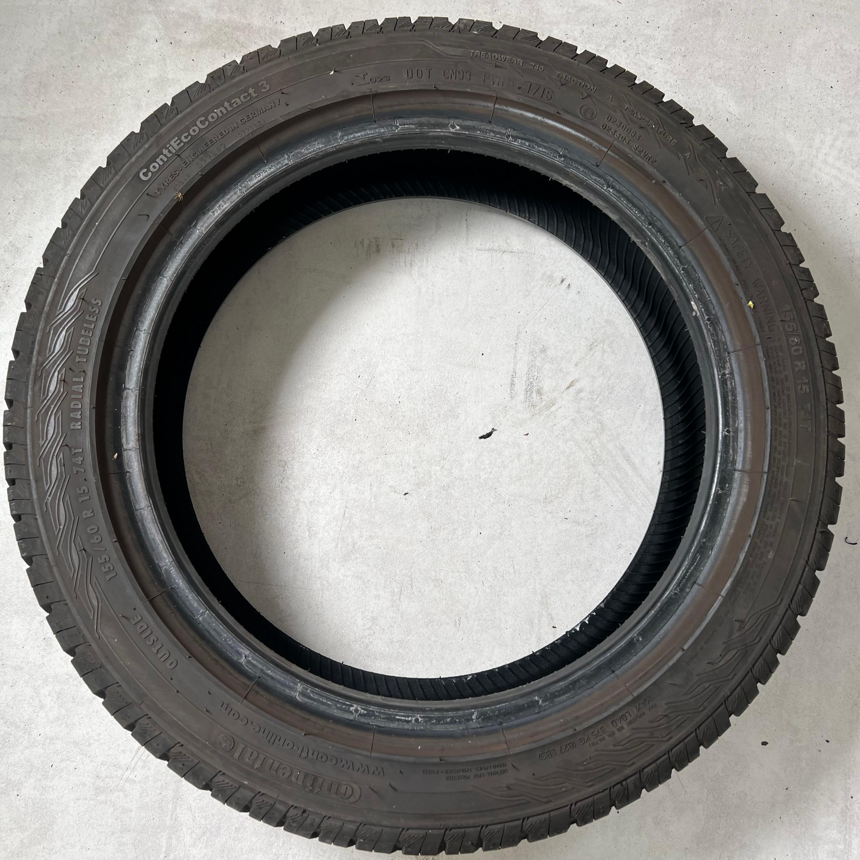 1 x 155/60R15 74T Sommerreifen Continental Eco Contact 3 6-6,5mm 2015