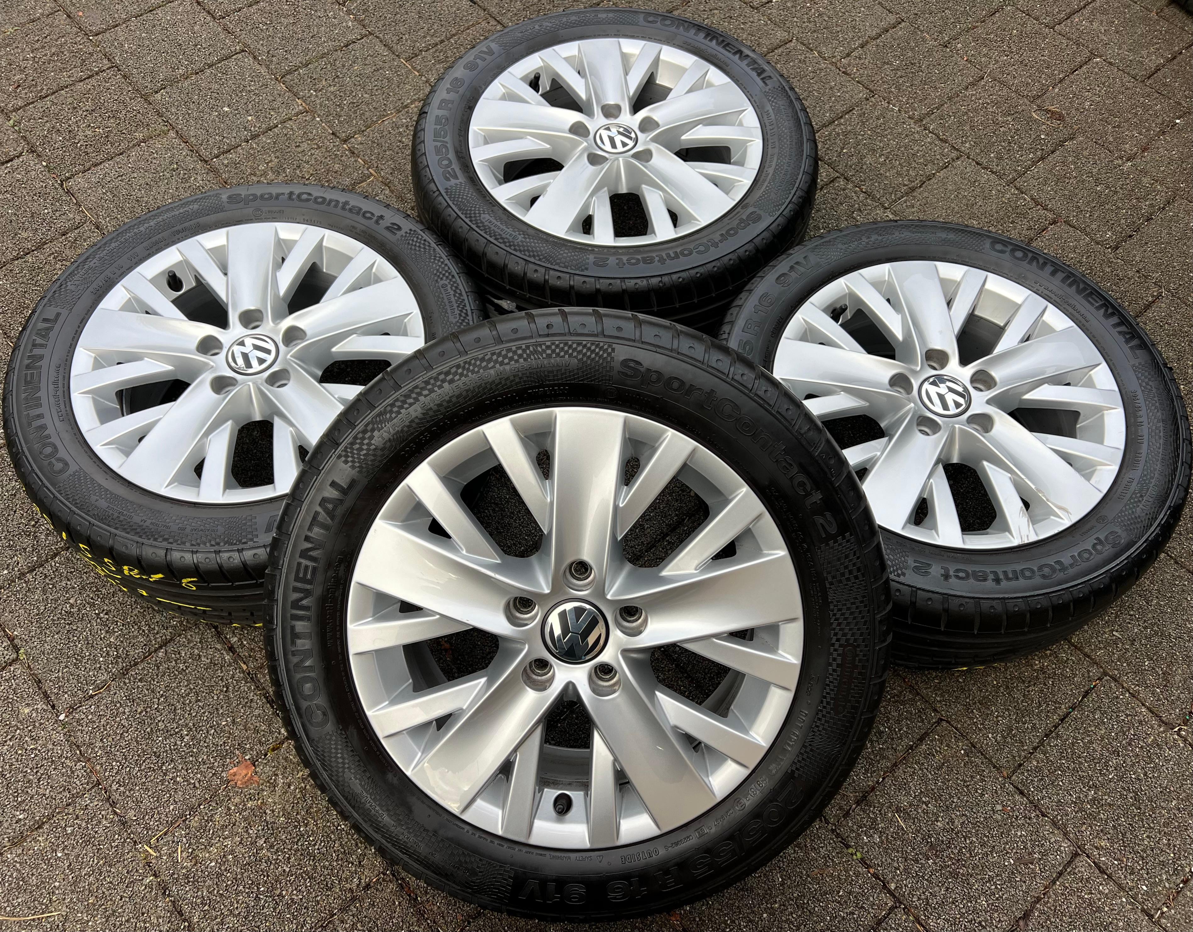 4 ALU 16" SOMMERRÄDER VW GOLF 5 6 TOURAN JETTA 5K0601025AL 205/55R16 91V FREIHAU