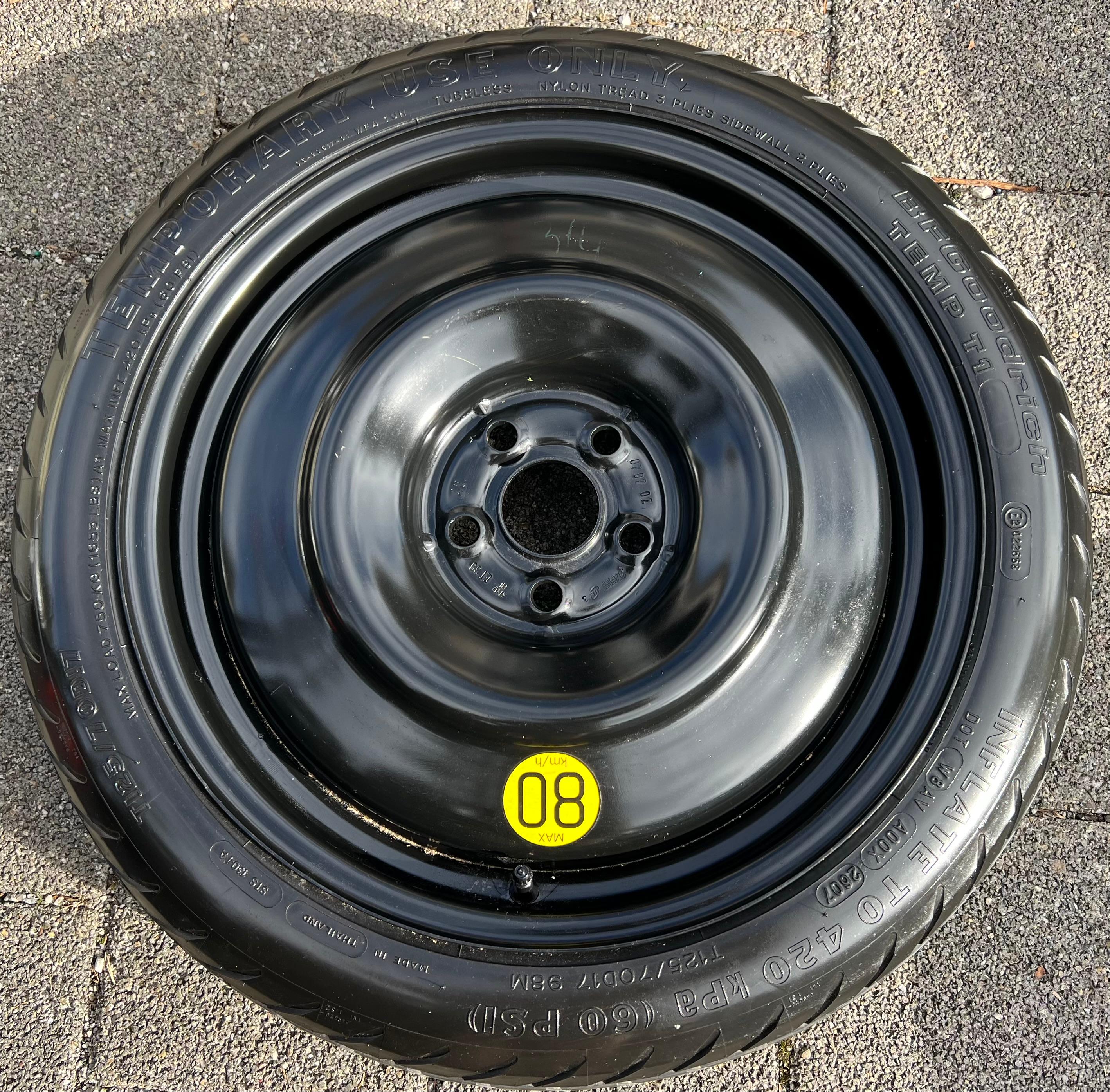 1 X 17" RESERVERAD REIFEN TOYOTA AVENSIS T25 2170600 NOTRAD FREIHAUS